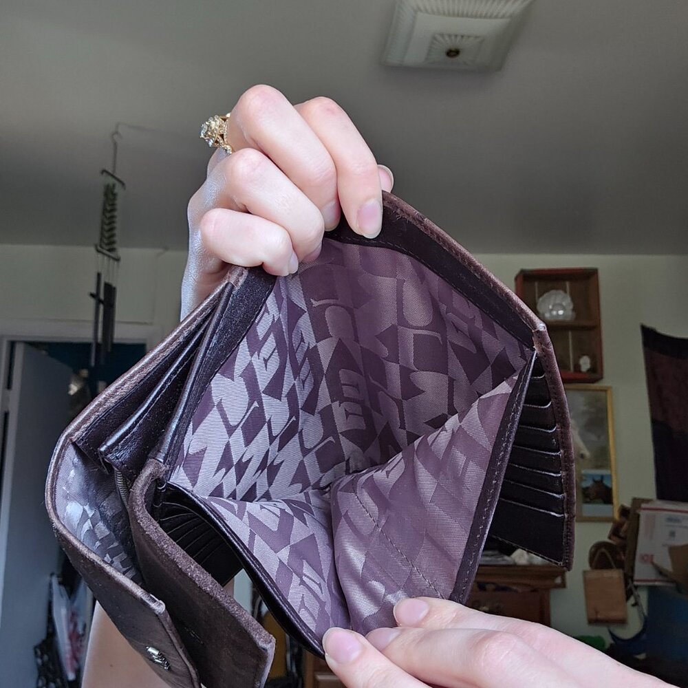 RARE FURLA Ostrich and Suede Bag and Wallet - Picture 7 of 17